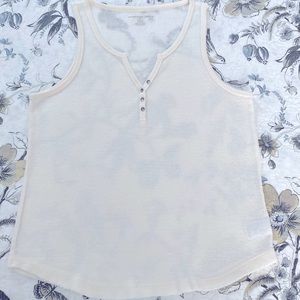AMERICAN EAGLE WAFFLE KNIT TUNIC TANK-Ivory Size Medium